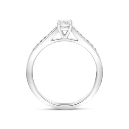 Platinum 0.43ct Diamond Solitaire Side Stone Ring