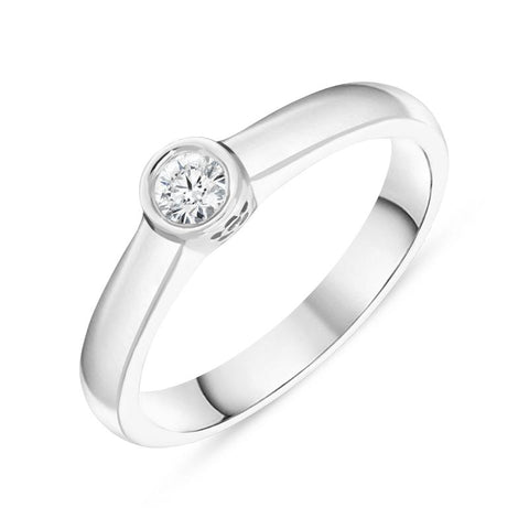 Platinum 0.14ct Diamond Flower Solitaire Ring DW127