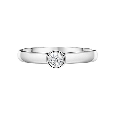 Platinum 0.14ct Diamond Flower Solitaire Ring DW127