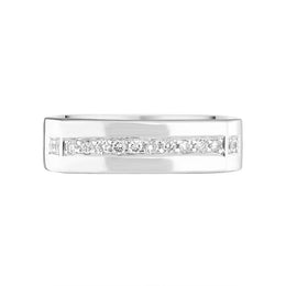 Platinum 0.18ct Diamond Row Cushion Ring DW075