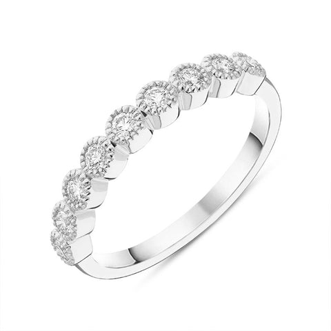 Platinum 0.27ct Diamond Bezel Set Half Eternity Ring