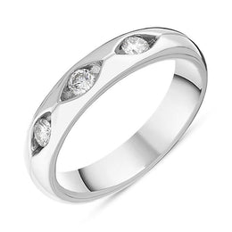 Platinum 0.30ct Diamond Wedding Band Ring, CGN-629