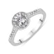 Platinum 0.53ct Diamond Brilliant Cut Halo Ring, FEU-1518.