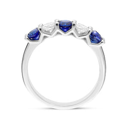 Platinum 0.83ct Sapphire 0.37ct Diamond Half Eternity Ring FEU-2277