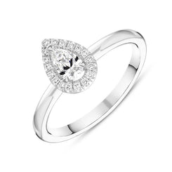 Platinum Brilliant Cut 0.39ct Diamond Pear Ring BLC-171