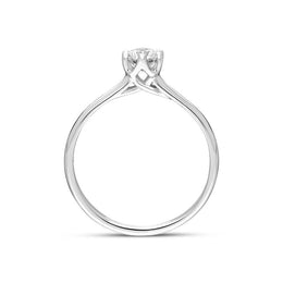 Platinum Brilliant Cut 0.42ct Diamond Trellis Set Solitaire Ring BLC-165