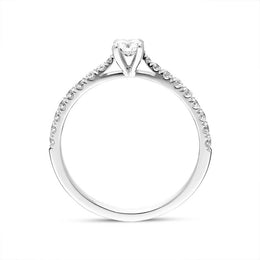 Platinum Brilliant Cut 0.46ct Diamond Shoulder Solitaire Ring BLC-159