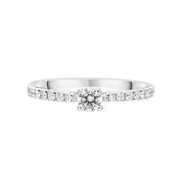 Platinum Brilliant Cut 0.46ct Diamond Shoulder Solitaire Ring BLC-159