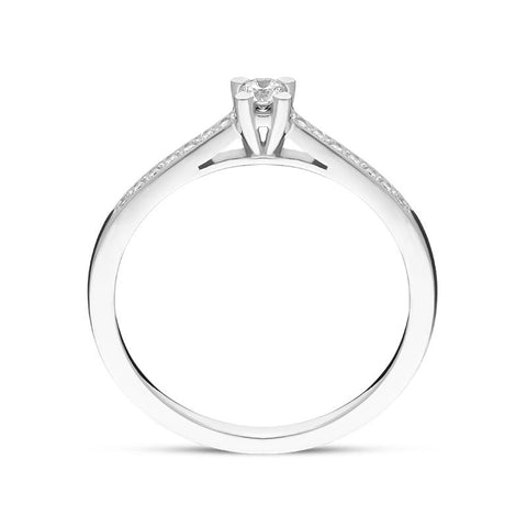 Platinum Brilliant Cut Diamond Shoulder Solitaire Ring BLC-155