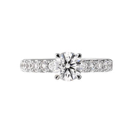 Platinum Diamond Certified Solitaire Shoulder Set Ring, BLC-314 _2