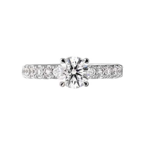 Platinum Diamond Certified Solitaire Shoulder Set Ring, BLC-314 _2