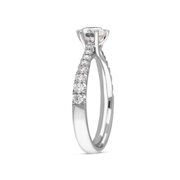 Platinum Diamond Certified Solitaire Shoulder Set Ring, BLC-315_4