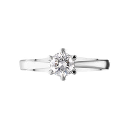 Platinum Diamond Certified Solitaire Shoulder Set Ring, BLC-316_2