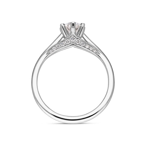 Platinum Diamond Certified Solitaire Shoulder Set Ring, BLC-316_3