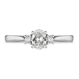 Platinum Diamond Oval and Round Brilliant Cut Three Stone Ring, FEU-2475_2