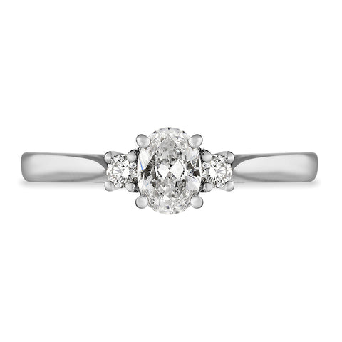 Platinum Diamond Oval and Round Brilliant Cut Three Stone Ring, FEU-2475_2