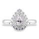 Platinum Diamond Pear Cut Cluster Shoulder Set Ring, FEU-2372_2