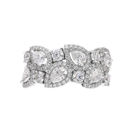 Platinum Diamond Pear Cut Statement Cluster Ring, BLC-274_3