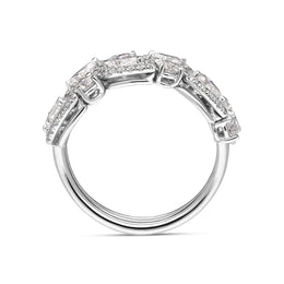 Platinum Diamond Pear Cut Statement Cluster Ring, BLC-274_5