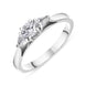 Platinum Diamond Round Brilliant and Pear Cut Three Stone Ring, FEU-2551