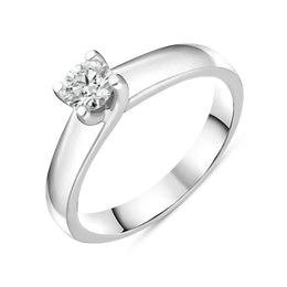 Platinum Diamond Twisted Claw Set Solitaire Ring RUNQ0000484