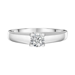 Platinum Diamond Twisted Claw Set Solitaire Ring RUNQ0000484