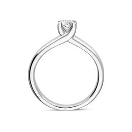 Platinum Diamond Twisted Claw Set Solitaire Ring RUNQ0000484