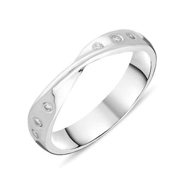 Platinum Six Round Diamond Twist Ring DW060