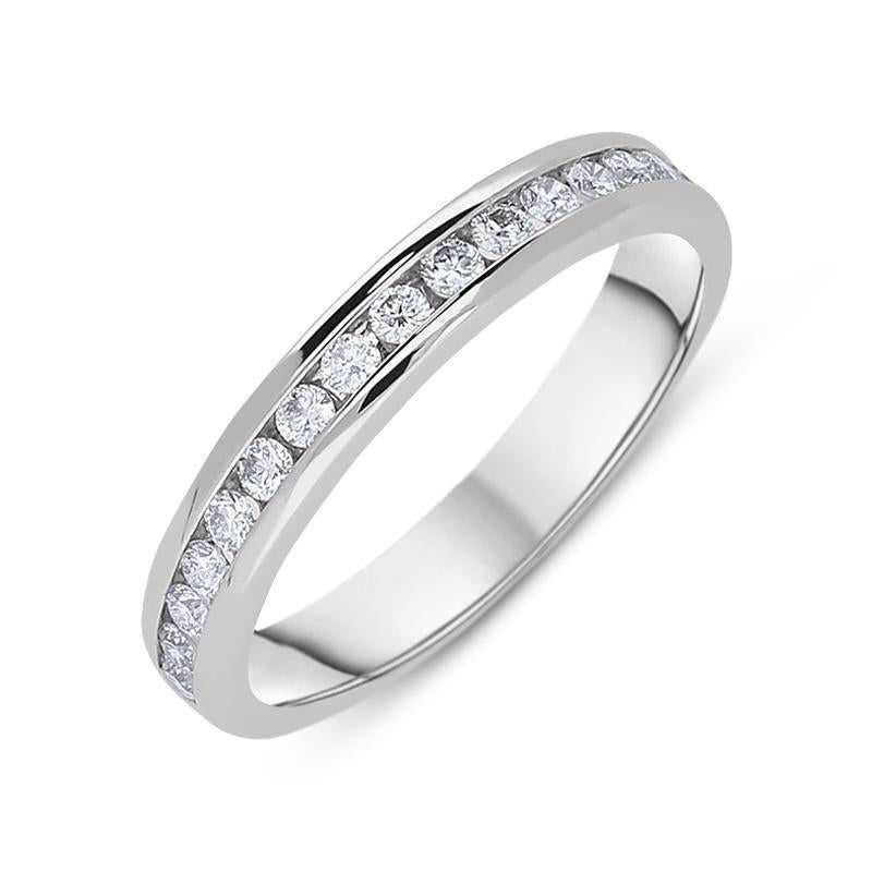 Platinum 0.30ct Diamond Brilliant Cut Wedding Half Eternity Ring