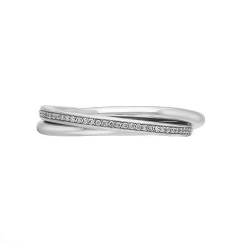 18ct White Gold 0.16ct Diamond Three Band Eternity Ring