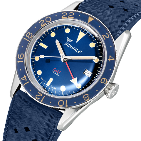 Squale SUB-39 GMT Blue Vintage Rubber