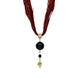 Sterling Silver Gold Plated Whitby Jet Red Silk Leaf Necklace D N592.