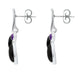 Sterling Silver Amethyst Whitby Jet Drop Stud Earrings. E1803_2