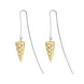 Sterling Silver Gold Plated Monika Long Triangle Teardrop Earrings. 402E_2