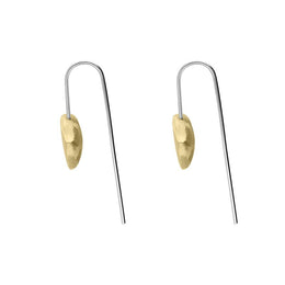 Sterling Silver Gold Plated Monika Wide Triangle Teardrop Earrings. 109E.