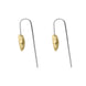 Sterling Silver Gold Plated Monika Wide Triangle Teardrop Earrings. 109E.