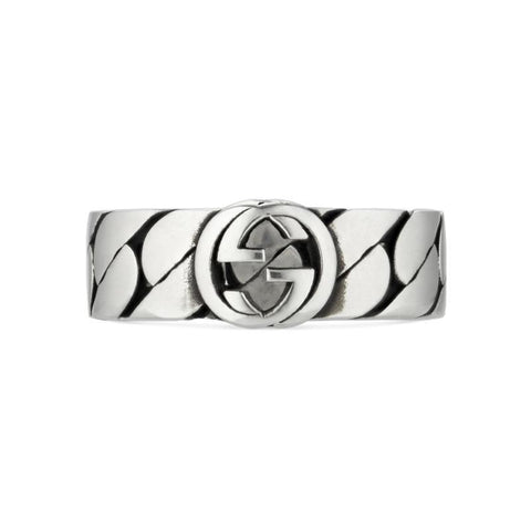 Gucci Interlocking G Sterling Silver Band Ring YBC661513001