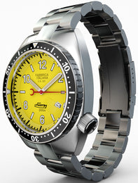 Allemano Watch 1973 Diver Shark Yellow + Depth Gauge