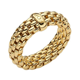 Fope Flex'it Essentials 18ct Yellow Gold Medium Wide Ring AN559.