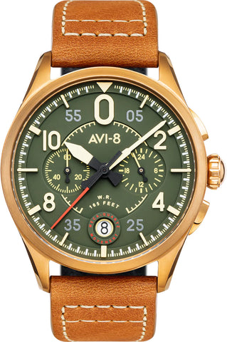 AVi-8 Watch Spitfire Lock Chronograph Bronze Green AV-4089-02