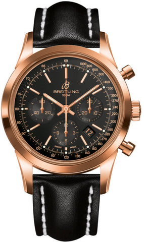 Breitling Watch Transocean Chronograph Black Red Gold RB015212/BB16/435X