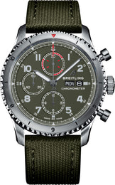 Breitling Watch Aviator 8 B01 Chronograph 43 Curtiss P-40 Warhawk Khaki Green Military Folding Clasp A133161A1L1X2