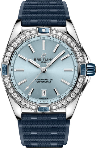 Breitling Watch Super Chronomat Automatic 38 Iced Blue Rubber A17356531C1S1