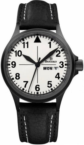 Damasko Watch DA 37 Black PVD Leather Pin DA 37 Black Leather Pin