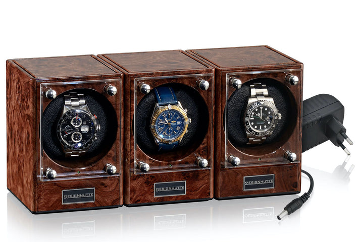 Designhuette Watch Winder Piccolo Starter Kit 3 Burlwood 70005-105