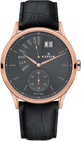 Edox Watch Les Vauberts Day Date Retrograde 34500 37R GIR