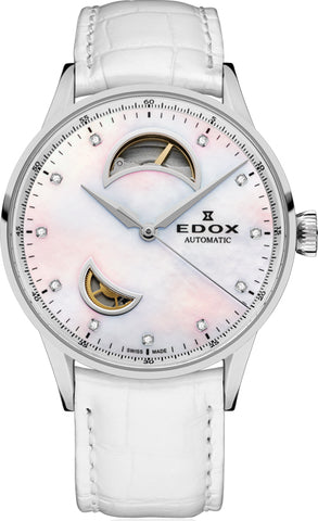 Edox Watch Les Vauberts Open Heart Automatic 85019 3A NADN