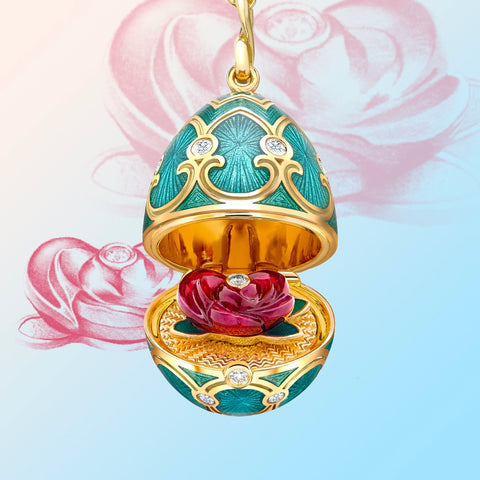 Faberge Palais Tsarskoye Selo Surprise Locket With Carved Ruby Rose Limited Edition, 1151FP2525/4_2