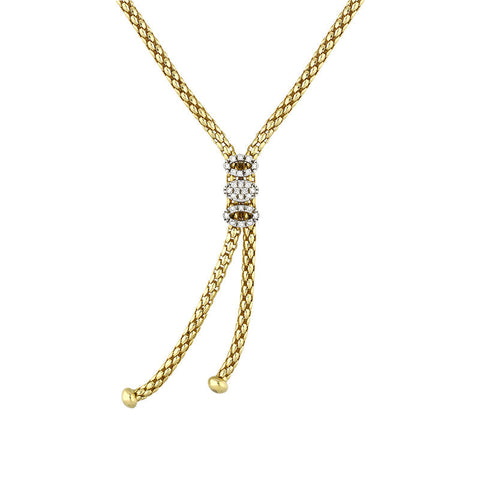 Fope 18ct Yellow Gold 0.25ct Diamond Necklace. PREJ-010.