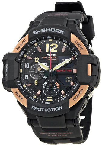 G-Shock Watch Master of G Black Rose Gold Mens GA-1100RG-1AER